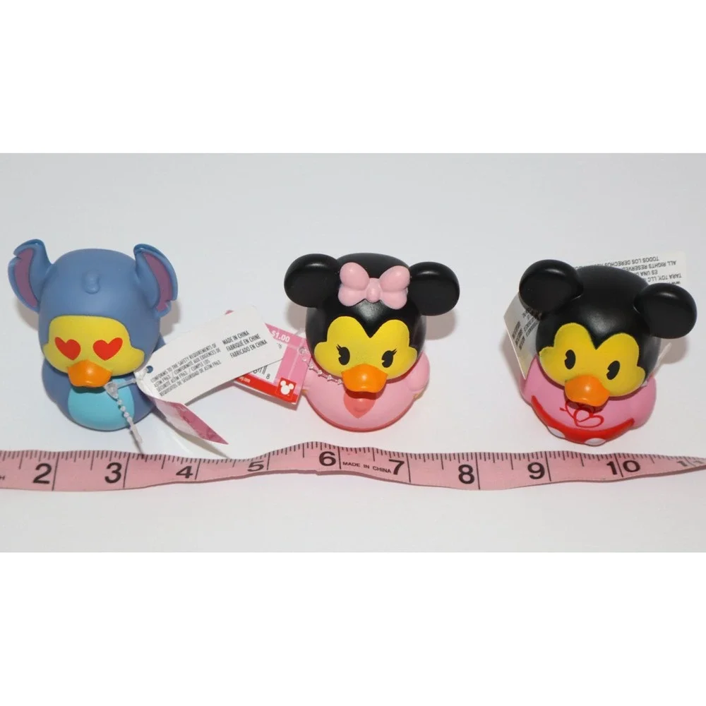 Disney Mickey Minnie Mouse Stitch Valentine's Day Rubber Ducks Cruise Set 3 NEW
